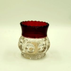 Kings Crown ruby glass spoon holder